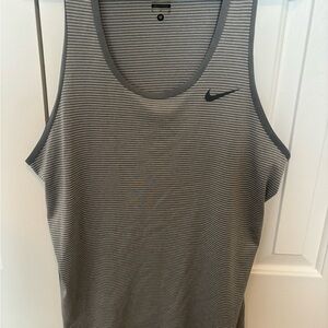 Nike Gray Striped Tank Top Athletic Activewear